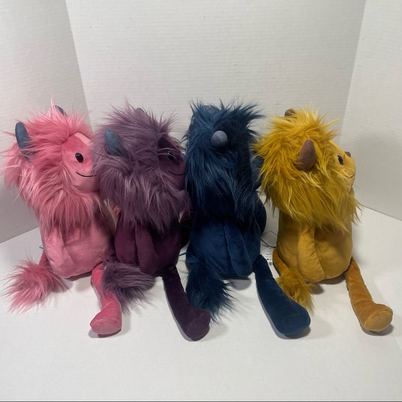 BNWT HTF Jellycat Monster Set of 4 JINX LUDA ZEKE GIBBLES, GREAT BASKET STUFFERS - Picture 7 of 16